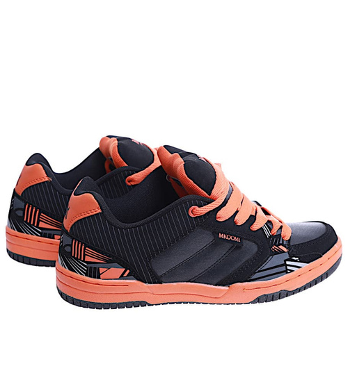 Czarno pomarańczowe damskie buty sportowe /D2-2 14793 T199/