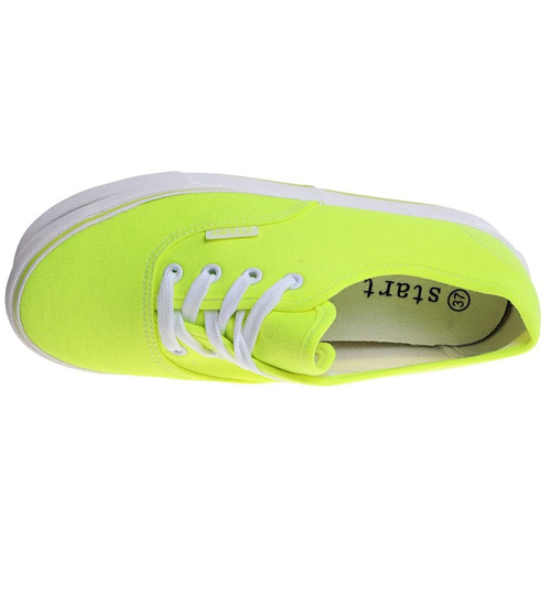 Jasno zielone niskie tenisówki damskie z tkaniny OST436