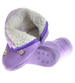 Fioletowe kapcie na suwak z futerkiem /E5-1 10275 S095/
