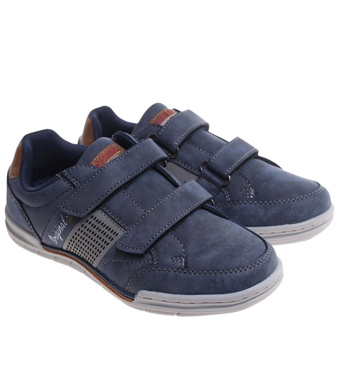 Chłopięce granatowe trampki na rzepy /C7-2 18092 T45-5/