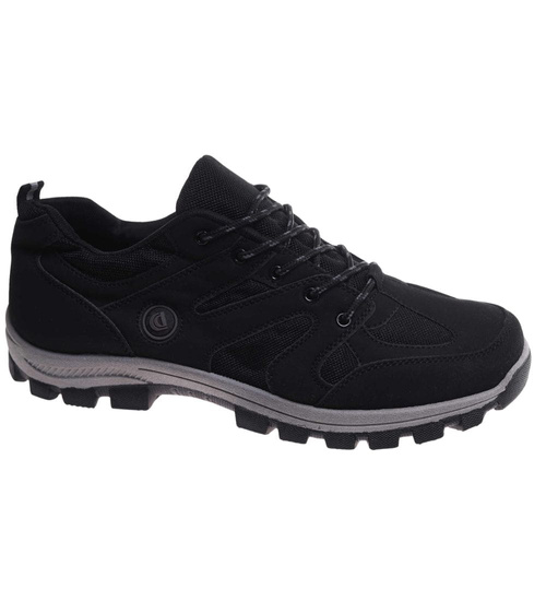 Męskie buty trekkingowe Duże rozmiary Czarne /B5-1 18106 T436/