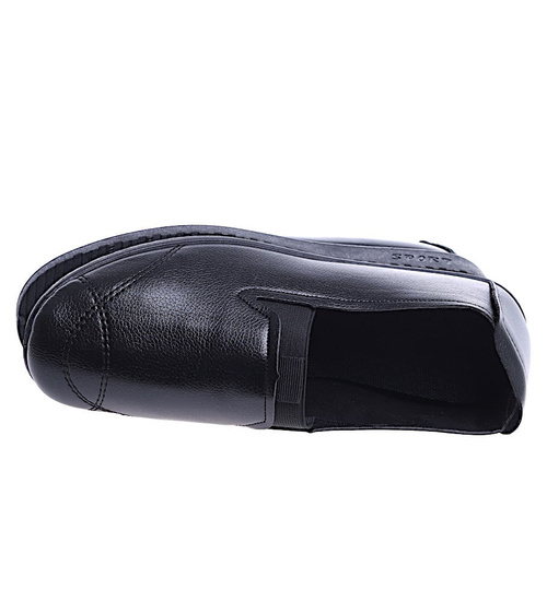 Wsuwane czarne półbuty mokasyny /E10-2 14754 T339/