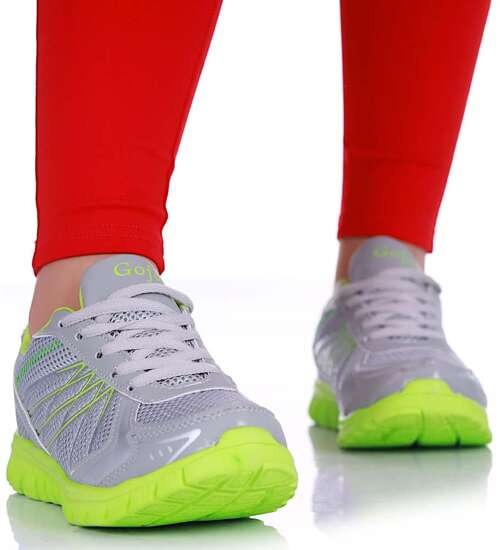 Lekkie damskie buty sportowe L.Grey-Green / F1-2 8412 S203/