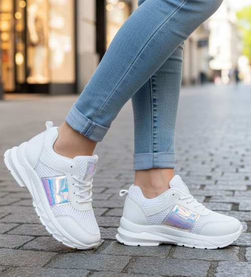 Białe sportowe buty damskie /E8-2 7947 S344/