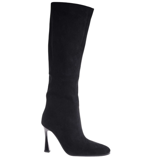 Czarne klasyczne kozaki na obcasie /D2-2 18565 G591/