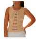 Beżowa koszulka damska bezrękawnik /H2 K42 ub975 S)0/