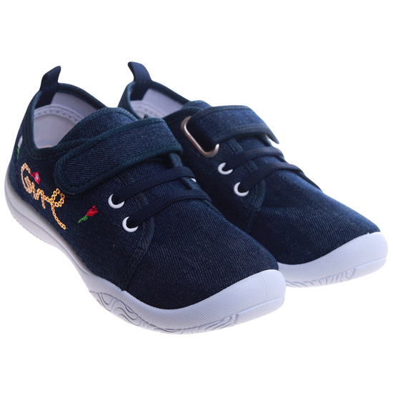 Dziecięce granatowe trampki na rzepy /C7-2 17315 T122/