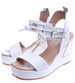 Skórzane białe sandały damskie /A1-3 14286 T179/