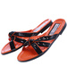 Pomarańczowo czarne klapki na płaskim obcasie /H2 14347 T005/