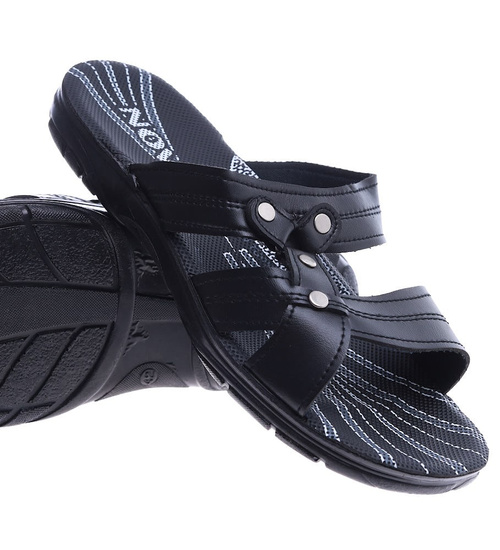 Czaprne plażowe męskie klapki /D1-1 14508 T192/