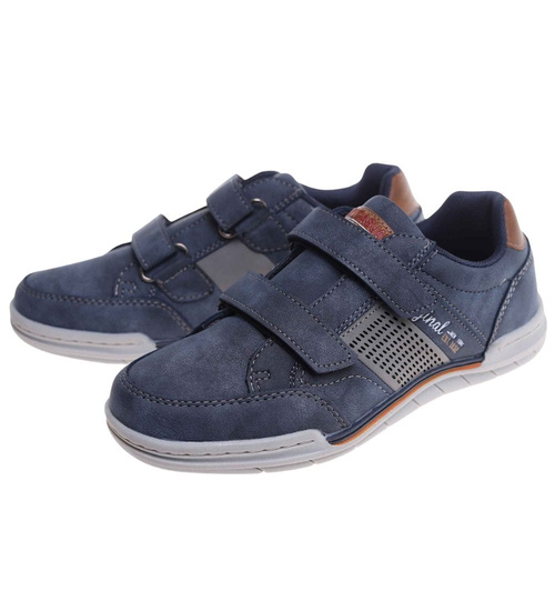 Chłopięce granatowe trampki na rzepy /C7-2 18092 T45-5/