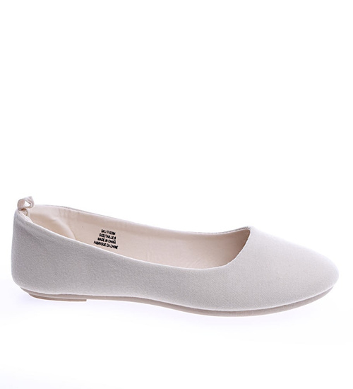 Wiosenne gładkie balerinki beżowe /D1-1 13986 T190/