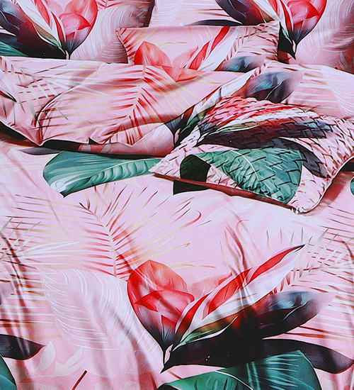 Różowy komplet pościeli Fashion Home 200x220 /H2-K35 15086 T346/