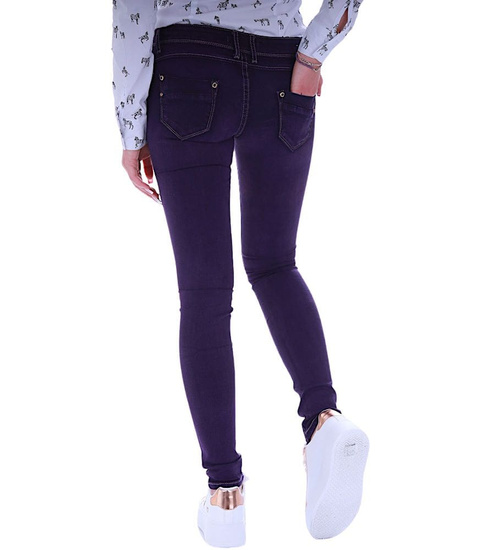 Fioletowe jeansowe spodnie damskie /H2 UB837 S4/