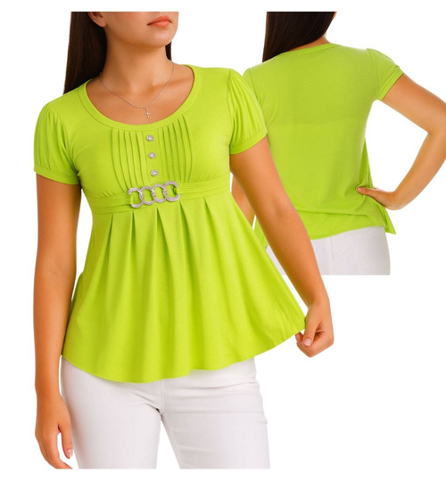 Zielona koszulka bluzka damska z ozdobą /H2-K47 UB935 S0/