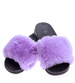 Fioletowe klapki damskie z futerkiem /C7-2 15188 T193/