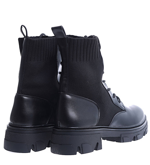 Klasyczne wsuwane czarne botki workery /B2-3 13035 T494/