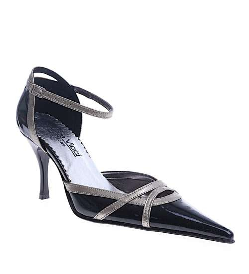 Czarne czółenka szpilki ze skóry naturalnej /C7-2 SR287/ Czarne czółenka szpilki ze skóry naturalnej /C7-2 SR287/