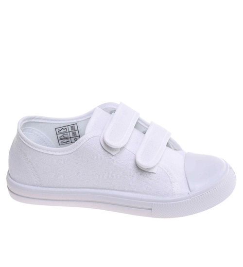 Białe tenisówki dla dziewczynki na rzepy /C2-1 18102 T189/