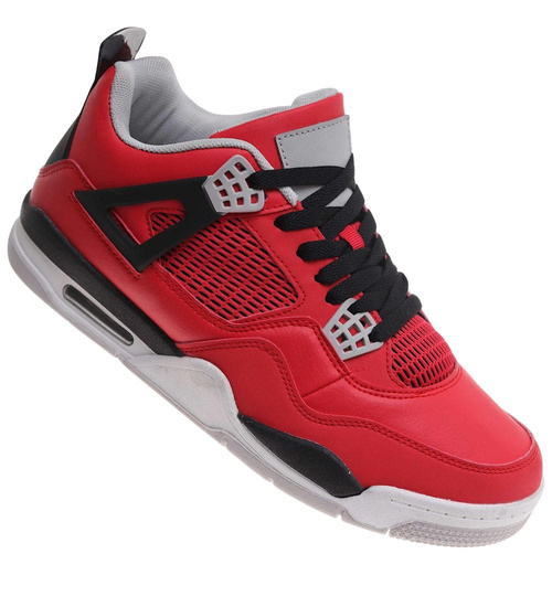 Czerwone wysokie buty sportowe męskie /C2-3 17963 W308/