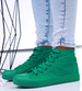 Klasyczne zielone trampki damskie z wysoką cholewką /H2 16723 G9-84/