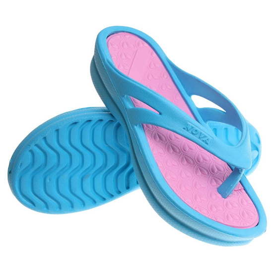 Niebieskie damskie klapki japonki na basen /H2 15925 T007/