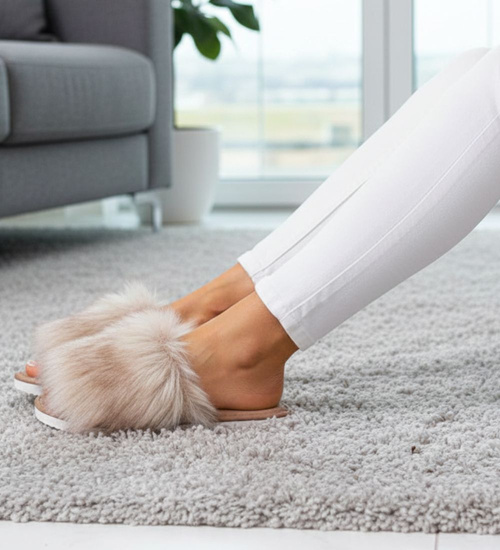 Beżowe damskie klapki z kudłatym futerkiem Premium /G8-1 11405 S292/