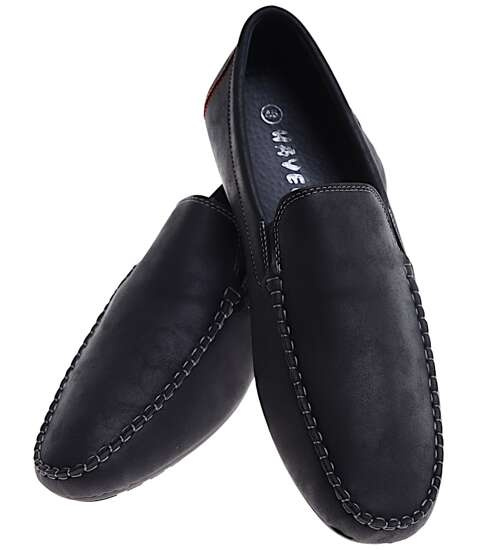 Męskie półbuty mokasyny granatowe /B6-1 16811 T481/