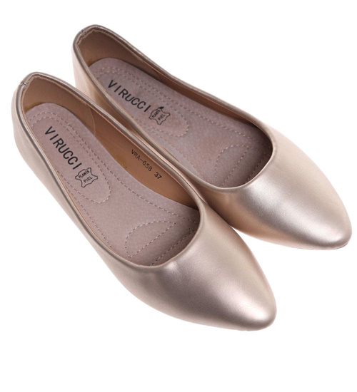 Złote baleriny damskie gładkie /i6-1 18625 W55/