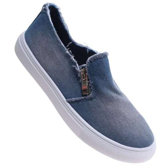 Niebieskie trampki z zamkiem dla dziewczynki /B6-3 17280 T7-38/