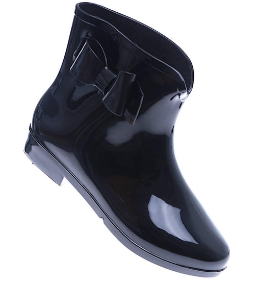 Czarne damskie kalosze z kokardką  /G13-1 13826 T344/