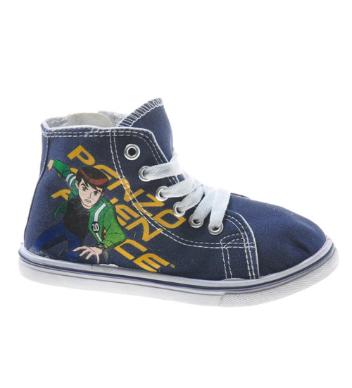 Wysokie wiosenne trampki chłopięce granatowe /B2-1 7550 S097/