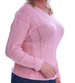 Różowy sweter damski z wzorkiem Size Plus /H2 A2-2 UB480 T189/