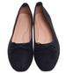 Zamszowe baleriny damskie z kokardą Czarne /G7-2 17560 G133/