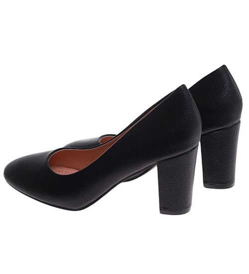 Czarne czółenka na słupku / H2 D8-2 17749 G157/