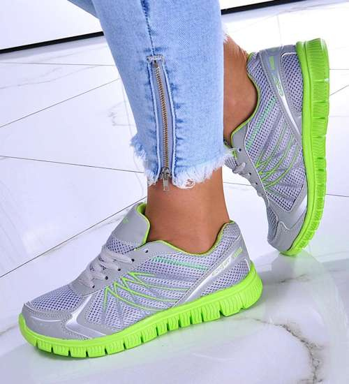 Lekkie buty sportowe L.Grey-Green / F1-2 8412 S203/