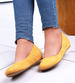 Żółte czółenka na niskim koturnie /G5-3 13179 S197/