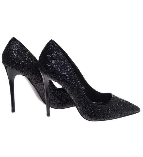 Czarne szpilki czółenka damskie /D7-1 18587 G257/