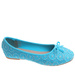 Baleriny damskie Niebieskie koronkowe /E8-3 8741 T087/