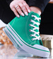Wysokie trampki damskie zielne /A4-3 13870 S097/