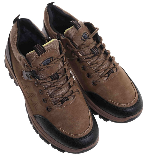 Grubo ocieplone wiązane buty trekkingowe /b4-3 18450 T585/