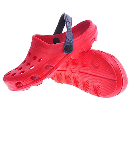 Gumowe klapki dziewczęce Czerwone /G5-1 10870 S097/