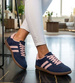 Granatowe sznurowane sneakersy damskie /G12-3 18714 T446/