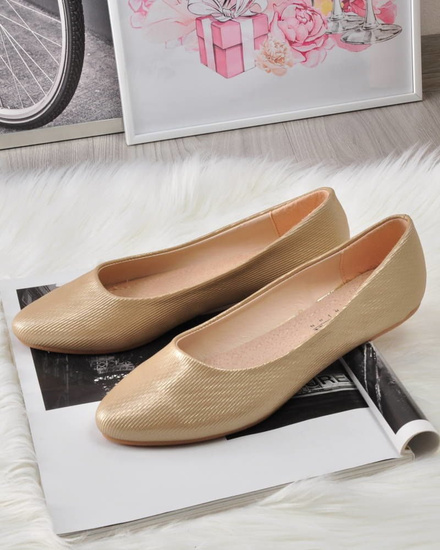 Modne damskie balerinki na wiosnę Beżowe /B6-2 2764 S122/