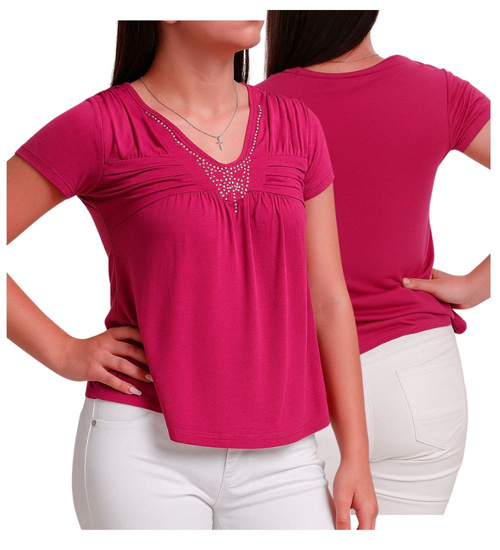 Fuksjowa koszulka bluzka damska /H2-K57 UB961 S0/