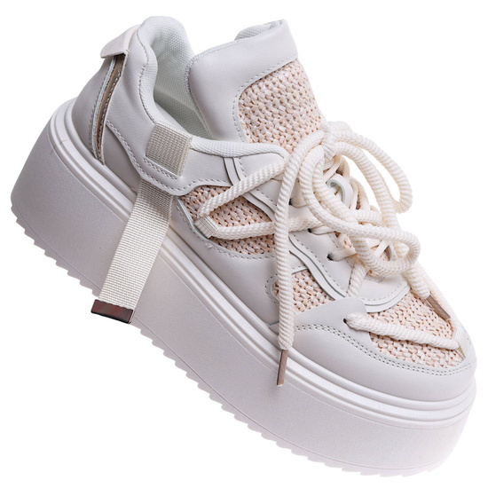 Beżowe trampki na platformie Seastar /G7-1 17345 S587/