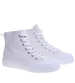 Białe wysokie trampki damskie z tkaniny /E9-3 15958 G157/