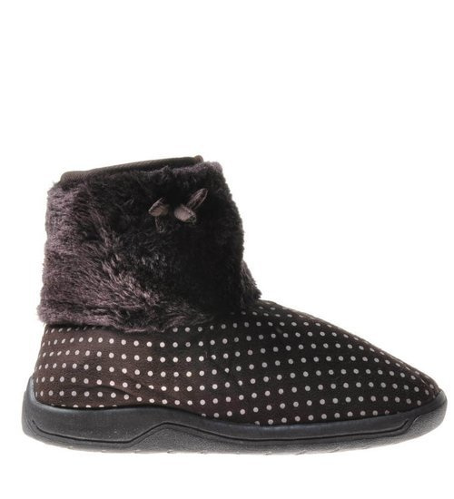 Domowe buty kapcie dla dzieci Brązowe /F10-1 6866 S096/