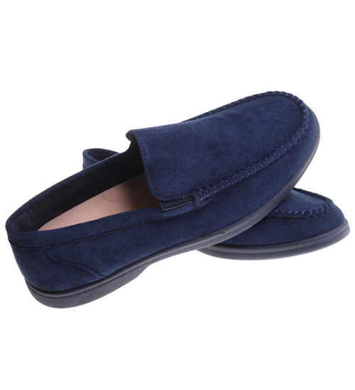 Buty męskie wsuwane granatowe mokasyny /G2-3 17809 T288/