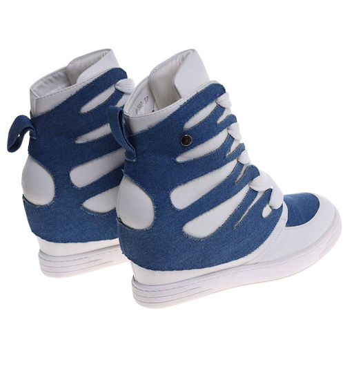 Wygodne trampki na koturnie Baby Blue /C4-3 18048 T284/